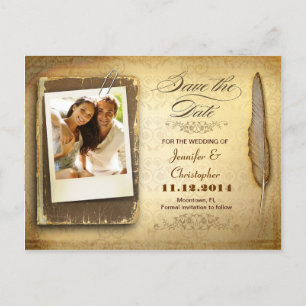 Vintage Postkarten mit dem Save the Date des Fotos