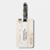 Vintage Postkarten nähten Vellumn Gepäckanhänger (Rückseite vertikal)