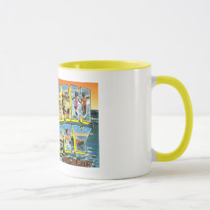 Vintage-Postkarten-Tassen und -Steins aus Ocean Ci Tasse