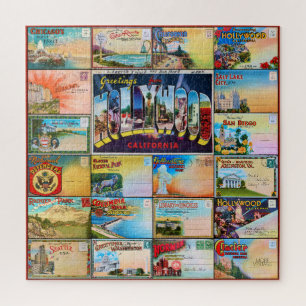VINTAGE POSTKARTEN-THEMA PUZZLE