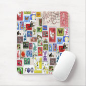 Vintage Postkartenabnahme - farbige Briefmarke Mousepad (Mit Mouse)