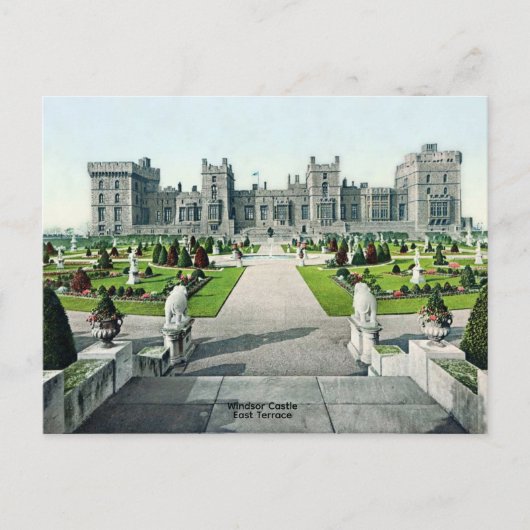 Vintage Postkartenansicht Ostterrasse Windsor Burg Postkarte (Vorderseite)