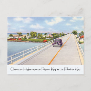 Vintage-Postkartendarstellung von Pigeon Key in Fl Postkarte