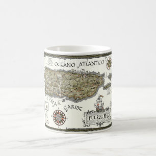 Vintage-Postkartenkarte von Puerto Rico Kaffeetasse