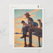 Vintage Postkartenmalerei Postkarte (Vorne/Hinten)