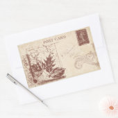 Vintage Postkartenverkleidung Rechteckiger Aufkleber (Umschlag)