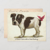 Vintage Postkartenvervielfältigung - trauriger Wel Postkarte (Vorne/Hinten)