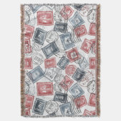Vintage-Poststempel-Collage-Muster (1) Decke (Vorderseite Vertikal)
