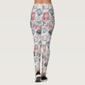 Vintage-Poststempel-Collage-Muster (1) Leggings (Rückseite)