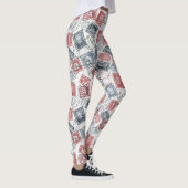 Vintage-Poststempel-Collage-Muster (1) Leggings (Rechts)