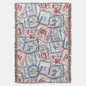Vintage-Poststempel-Collage-Muster (2) Decke (Vorderseite Vertikal)