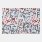 Vintage-Poststempel-Collage-Muster (2) Geschirrtuch (Horizontal)