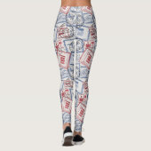 Vintage-Poststempel-Collage-Muster (2) Leggings (Rückseite)