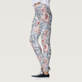 Vintage-Poststempel-Collage-Muster (2) Leggings (Links)