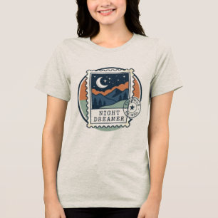 Vintage-Postwertzeichen-Mond-und-Berg-Ästhetik  Tri-Blend Shirt