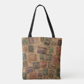 Vintage-Postwertzeichen-Philatelika-Ephemera Tasche (Rückseite)