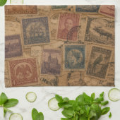 Vintage-Postwertzeichen philatelische Ephemera Geschirrtuch (Gefaltet)