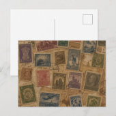 Vintage-Postwertzeichen philatelische Ephemera Postkarte (Vorne/Hinten)