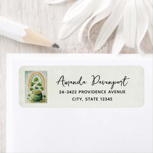 Vintage Pot of Gold and Rainbow Address (Insitu)