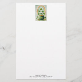 Vintage Pot of Gold and Rainbow Briefpapier