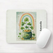 Vintage Pot of Gold and Rainbow Mousepad (Mit Mouse)