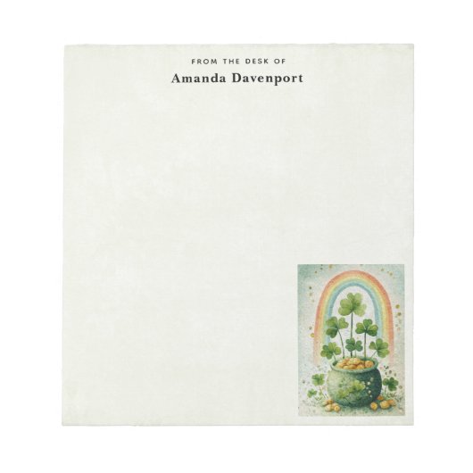 Vintage Pot of Gold and Rainbow Notizblock (Vorderseite)