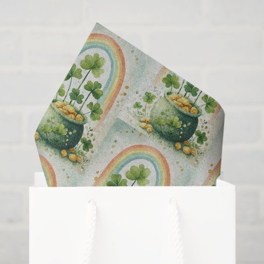 Vintage Pot of Gold and Rainbow Pattern Seidenpapier (Geschenktüte)