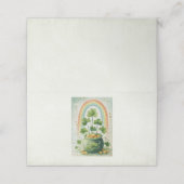  Vintage Pot of Gold and Rainbow Platzkarte (Außenseite Aufgefaltet)