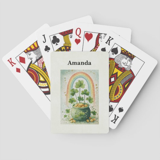 Vintage Pot of Gold and Rainbow Spielkarten (Rückseite)