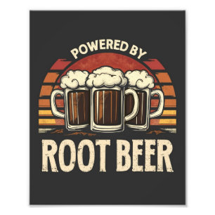Vintage Powered By Root Beer Lustiges Trinken Fotodruck