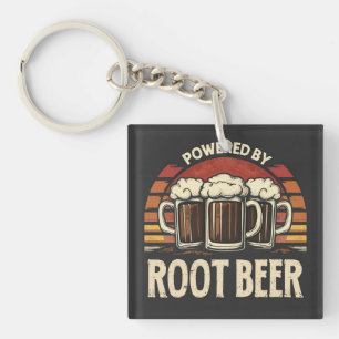 Vintage Powered By Root Beer Lustiges Trinken Schlüsselanhänger