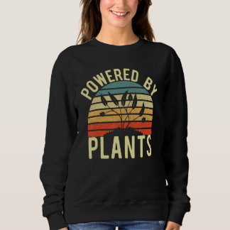 Vintage Powered Plants Vegetarian Vegan Workout Sweatshirt