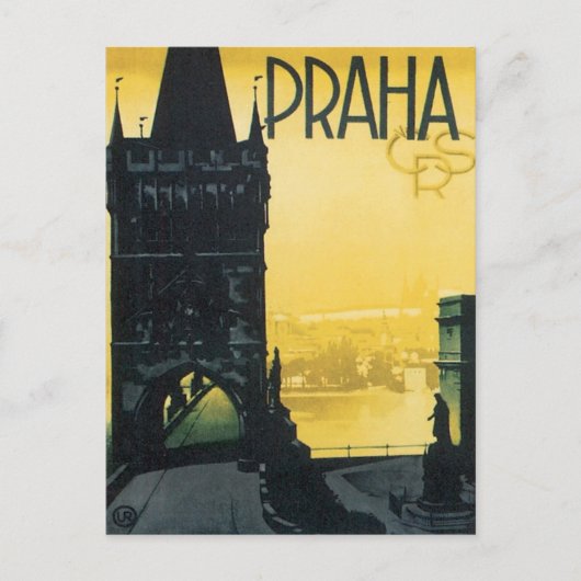 Vintage Prag Postkarte (Vorderseite)