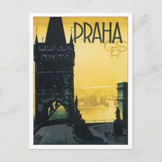 Vintage Prag Postkarte (Vorderseite)