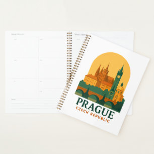 Vintage Prag Tschechien Reise Retro Planer