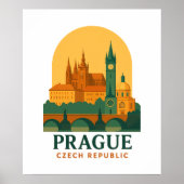 Vintage Prag Tschechien Reise Retro Poster  (Vorne)