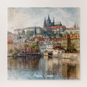 Vintage Prag Tschechien Stadtmalerei Puzzle