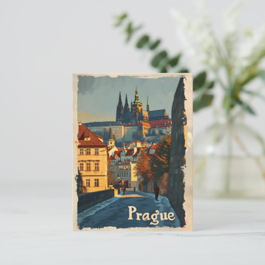 Vintage Prager Burg Postkarte (Stehend Vorderseite)