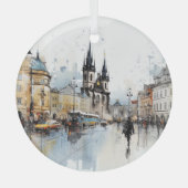 Vintage Prager Keramik Tile Ornament Aus Glas (Vorderseite)