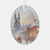 Vintage Prager Keramik Tile Ornament Aus Glas (Vorderseite links)