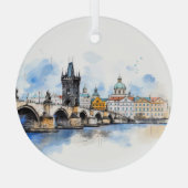 Vintage Prager Keramik Tile Ornament Aus Glas (Rückseite)