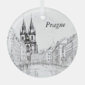 Vintage Prager Keramik Tile Ornament Aus Glas (Vorderseite)
