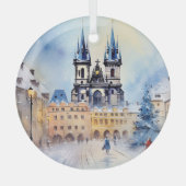 Vintage Prager Keramik Tile Ornament Aus Glas (Vorderseite)