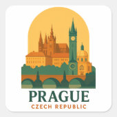 Vintage Prague Czech Republic Travel Sticker (Vorderseite)