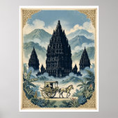 Vintage Prambanan Hindu-Tempel Java Indonesien Poster (Vorne)