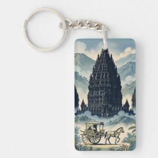 Vintage Prambanan Hindu-Tempel Java Indonesien Schlüsselanhänger