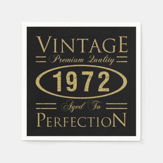Vintage Prämie 1972 50. Geburtstag Serviette (Vorderseite)