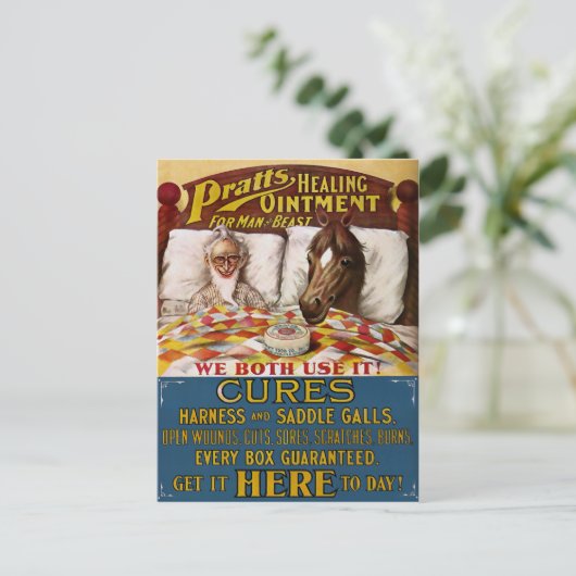 Vintage Pratts Heilsalbe Werbung Postkarte (Stehend Vorderseite)