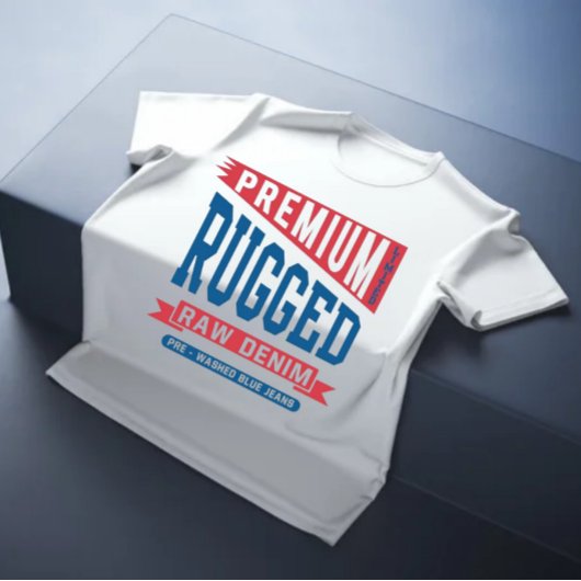 Vintage Premium Raw denim varsity T-Shirt