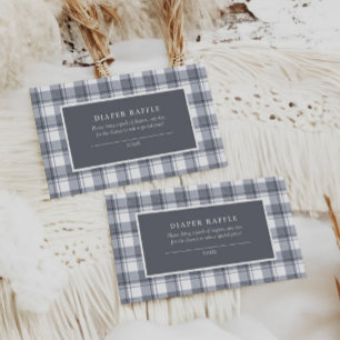 Vintage-preppy-blaue-Gingham-Baby-Shower Begleitkarte